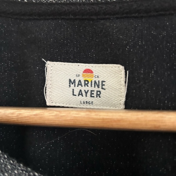 Marine Layer Textured Boxy Sweater in Anthracite Color - Size Large - Picture 6 of 10